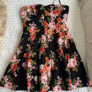 Anthropologie Black Floral Dress